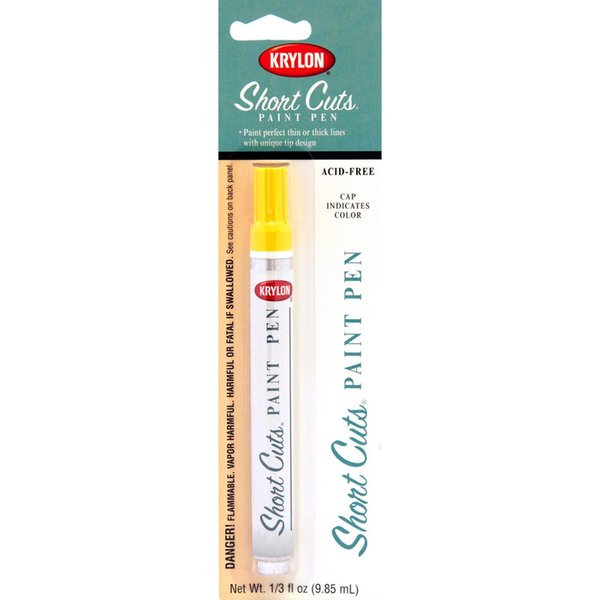 Shortcuts Krylon Short Cuts Sun Yellow Paint Pen Interior 734.4 g/L 0.33 oz SCP-906